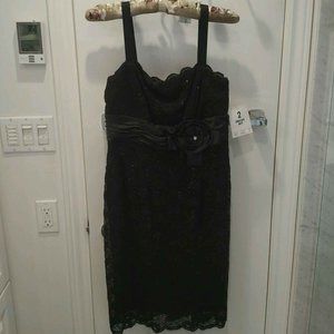 FLASH SALE!! NEW Black Lace Cocktail Dress - 2 piece set,  Kathy Roberts, 10